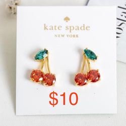 New KATE SPADE Ma Cherie Cherry Crystal Stud Earrings