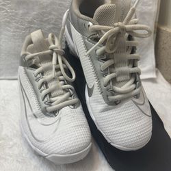 Nike Vapor Edge Shark 2 Football/Baseball Cleats White/Silver Sz 1Y  Gently used / pre-owned in great overall condition.  #Cleats #sports #football #s