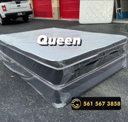 Queen Pillow Top Mattress Set $209 | Brand New