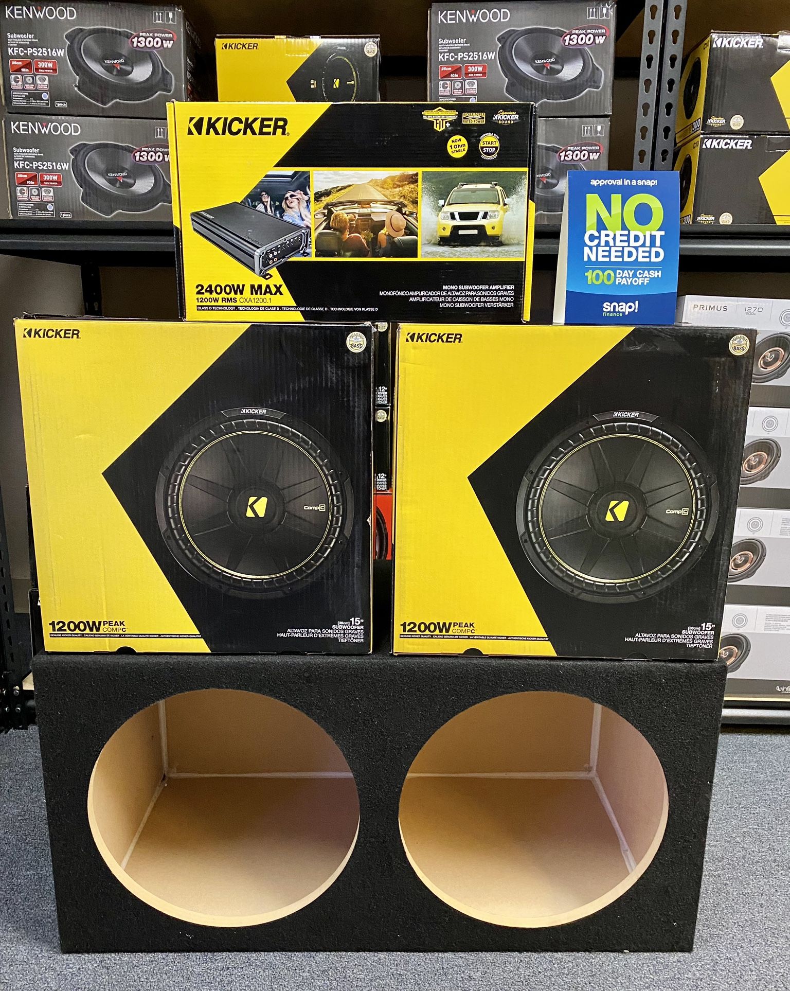 New (2) 15” inch Kicker Comp C 1200 Watts Max Subwoofers...