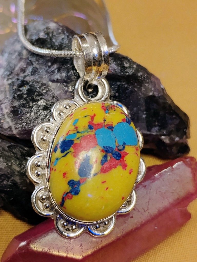 THE BEAUTY OF NATURE'S REWARDS., HERE'S ON NATURE SURPRISED US WITH!, MOSAIC JASPER. 18"/925/💯 PERCENT. LOOK FOR MEANING BELOW 👇