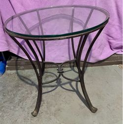 Glass top table metal legs