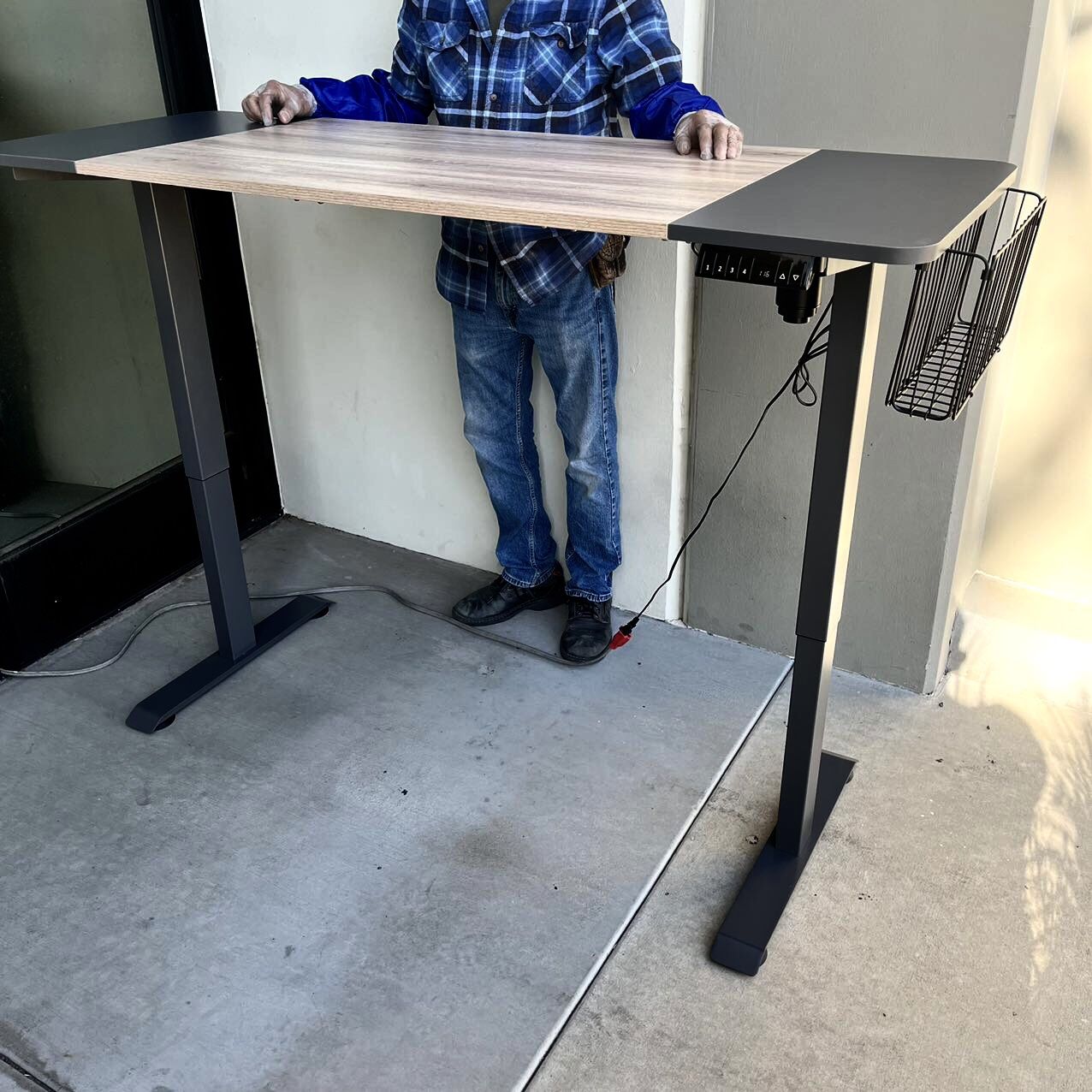 New In Box 63x24 Inch Desktop Adjustable Height 28 To 46 Inches Max Rising Standing Computer Desk Table Office Furniture 2 Tone Colors