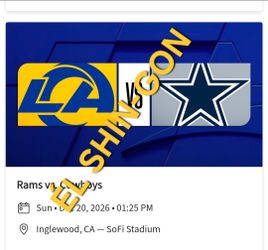 Rams vs Cowboys 2 Tickets  12/20/26  Seats In  534 Row 2 $350 EACH