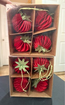 Honeycomb danglers strawberry decorations