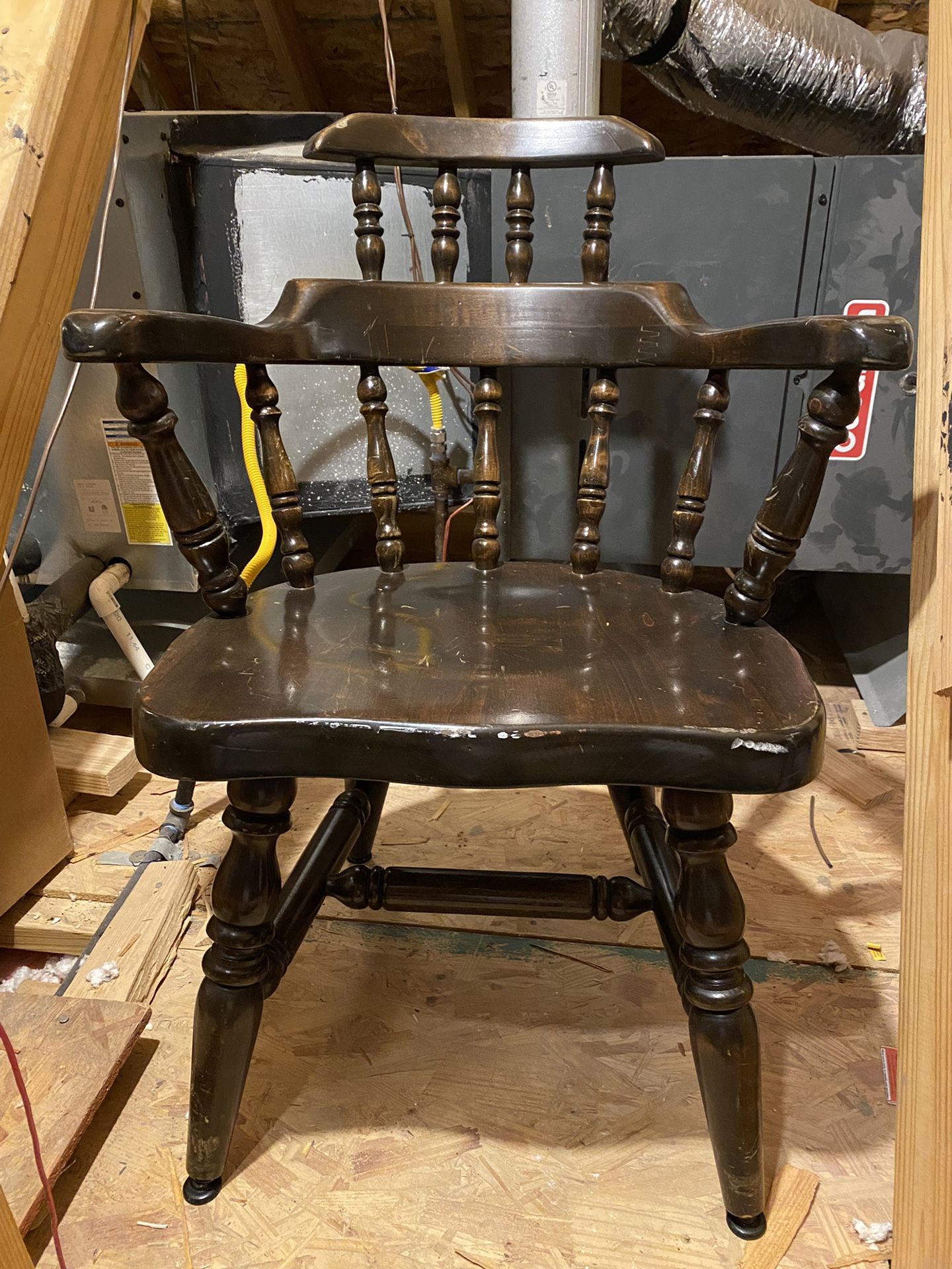 Vintage Four Set Of Wooden Chairs 