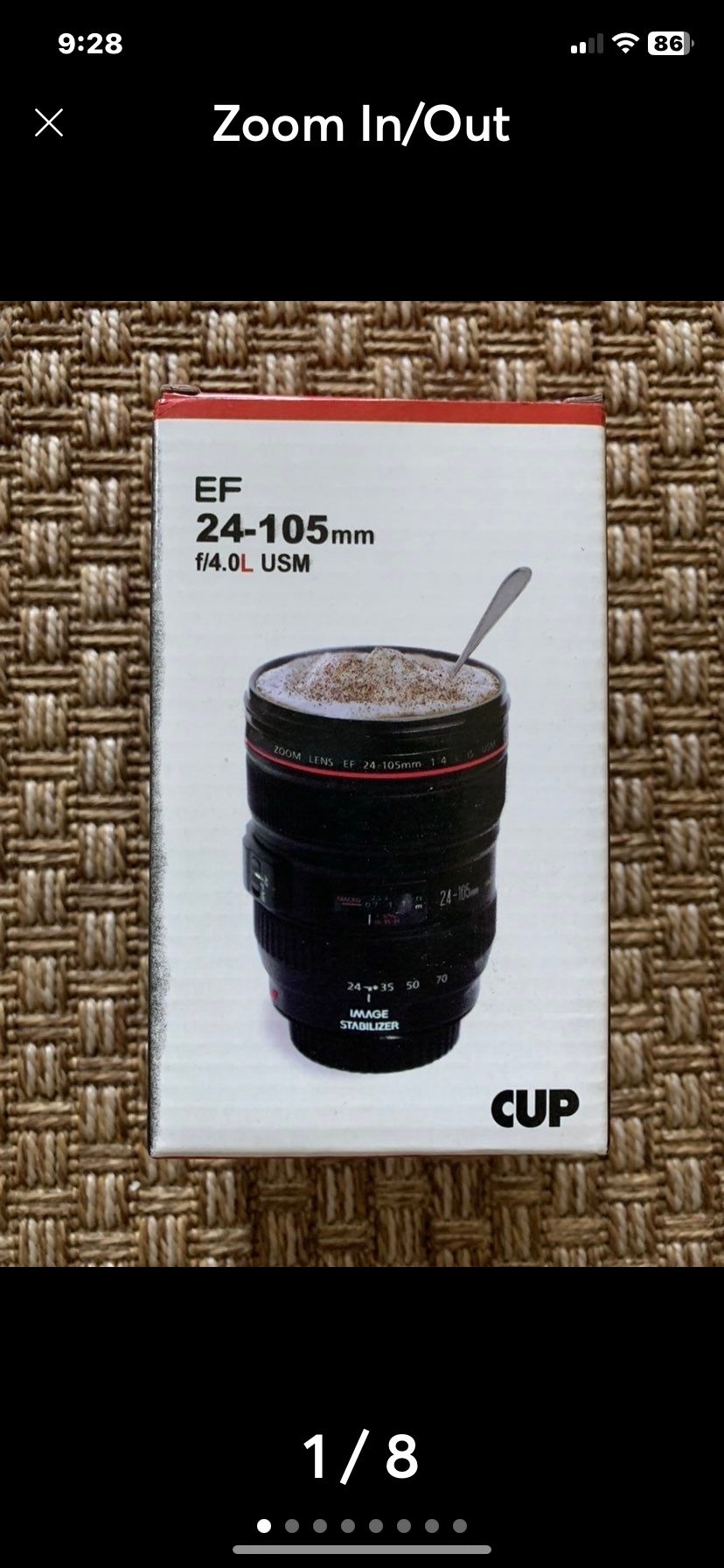 EF 24-105mm Camera Lens Cup Coffee Travel Mug
