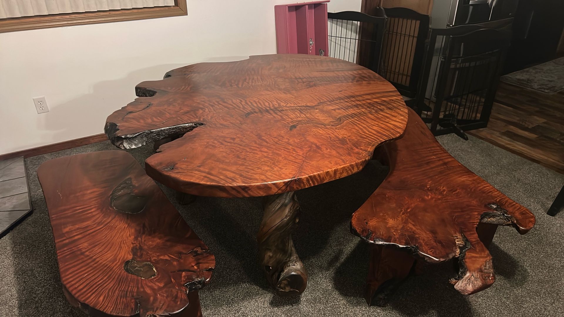Beautiful California Redwood Live Edge Table For Sale