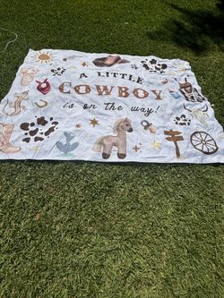 Baby Shower Cowboy Backdrop 