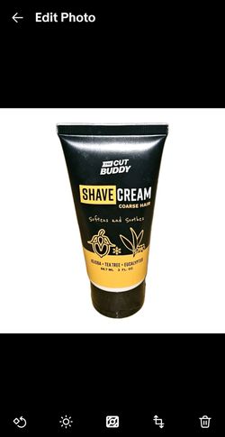 NEW The Cut Buddy Shave Cream Coarse Hair 3oz (Jojoba+Tea Tree+Eucalyptus)
