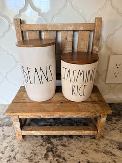 Rae Dunn Beans & Jasmine Rice container