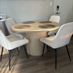 White Teddy Dining Chairs