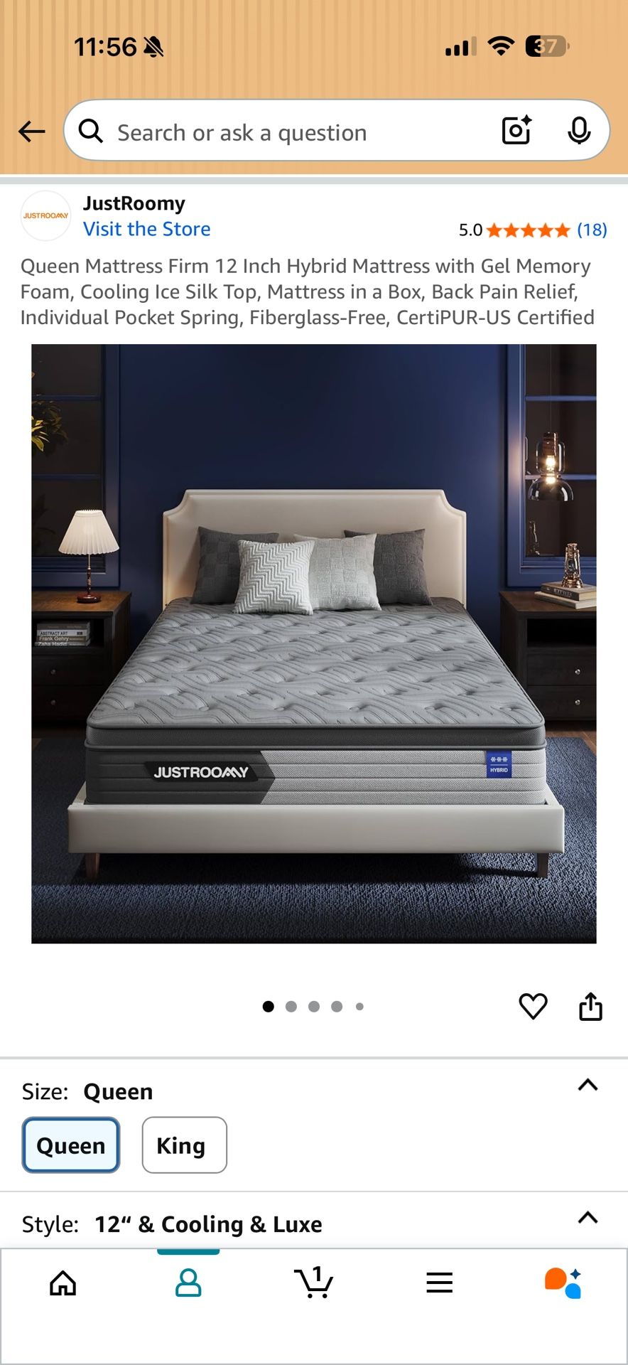Unopened Queen Hybrid Mattress Pillow Top