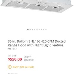 ANCONA BUILT IN RANGE HOOD AN-1317