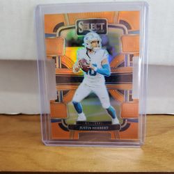 Justin Herbert ORANGE Die Cut Refractor Insert Short Print Variation SP Prizm /499