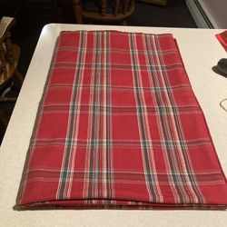 Plaid Cloth Tablecloth:  60 x 84, Used Once For Decoration