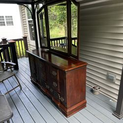 Wood Dresser & Mirror