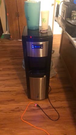 3-5 Gal. ENERGY STAR Hot/Room/Cold Temperature Bottom Load Water Cooler Dispenser with Kettle Feature in Black/Stainless