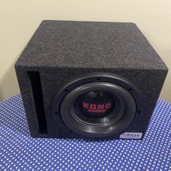 New 10” Kong Audio 1400w Max Power Subwoofer + New Ported Enclosure 