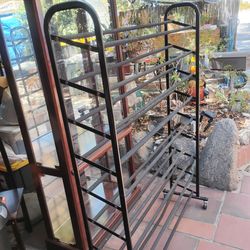 Shoe rack. All metal. Sturdy. 9 shelves. 43" x 60"