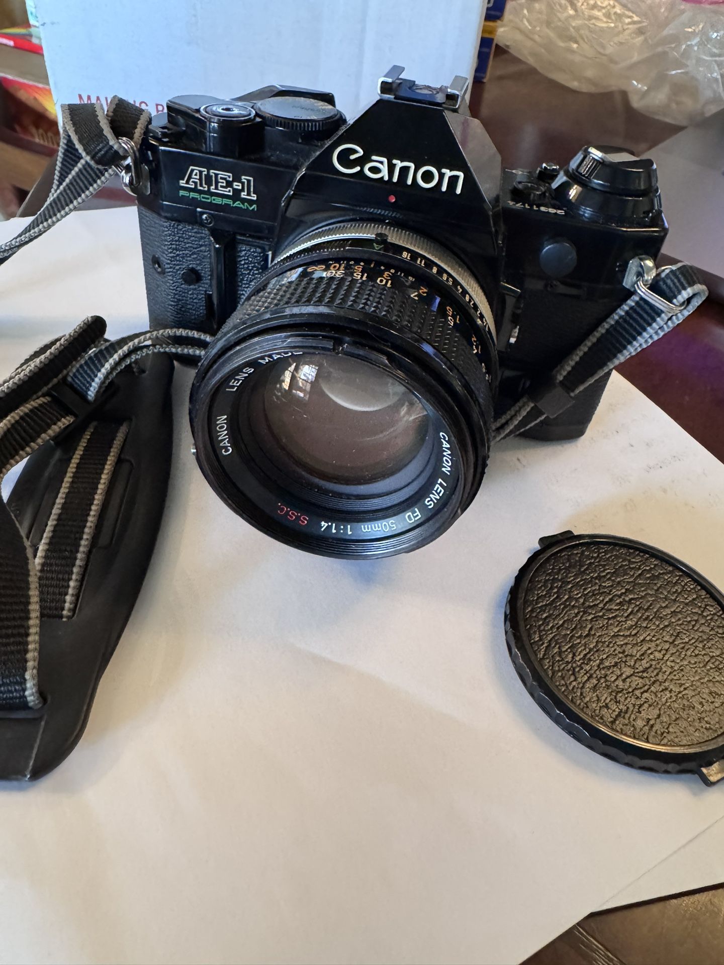 MINT Canon AE-1 Program 35mm Film Camera With 50mm f1.4 SSC Lens