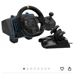 Gaming Steering Wheel with Pedals and Shifter