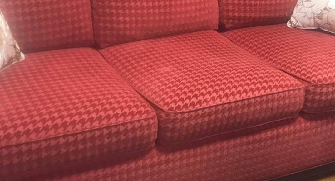 Red Hounds Tooth Couch