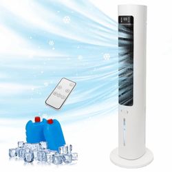 New Portable Air Conditioner, 41”Evaporative Air Cooler with Remote, Swamp Cooler 3 Models,12H Timer, 70°Oscillation Tower Fan, 3L Water Tank & 2 Ice