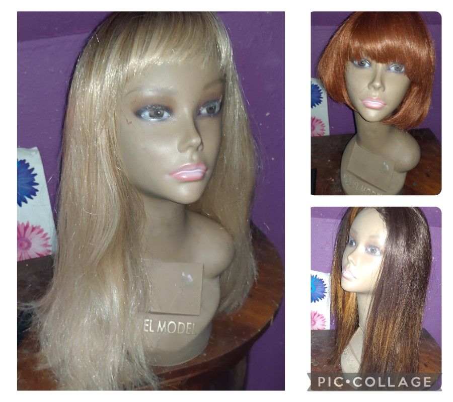 Bundle Of 3 Natural Looking Like New Wigs Synthetic Fiber Wigs For Pickup In Co Springs