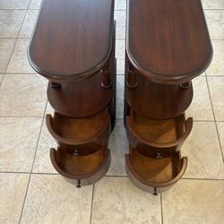 New - Two Solid Wood End Tables Side Tables 