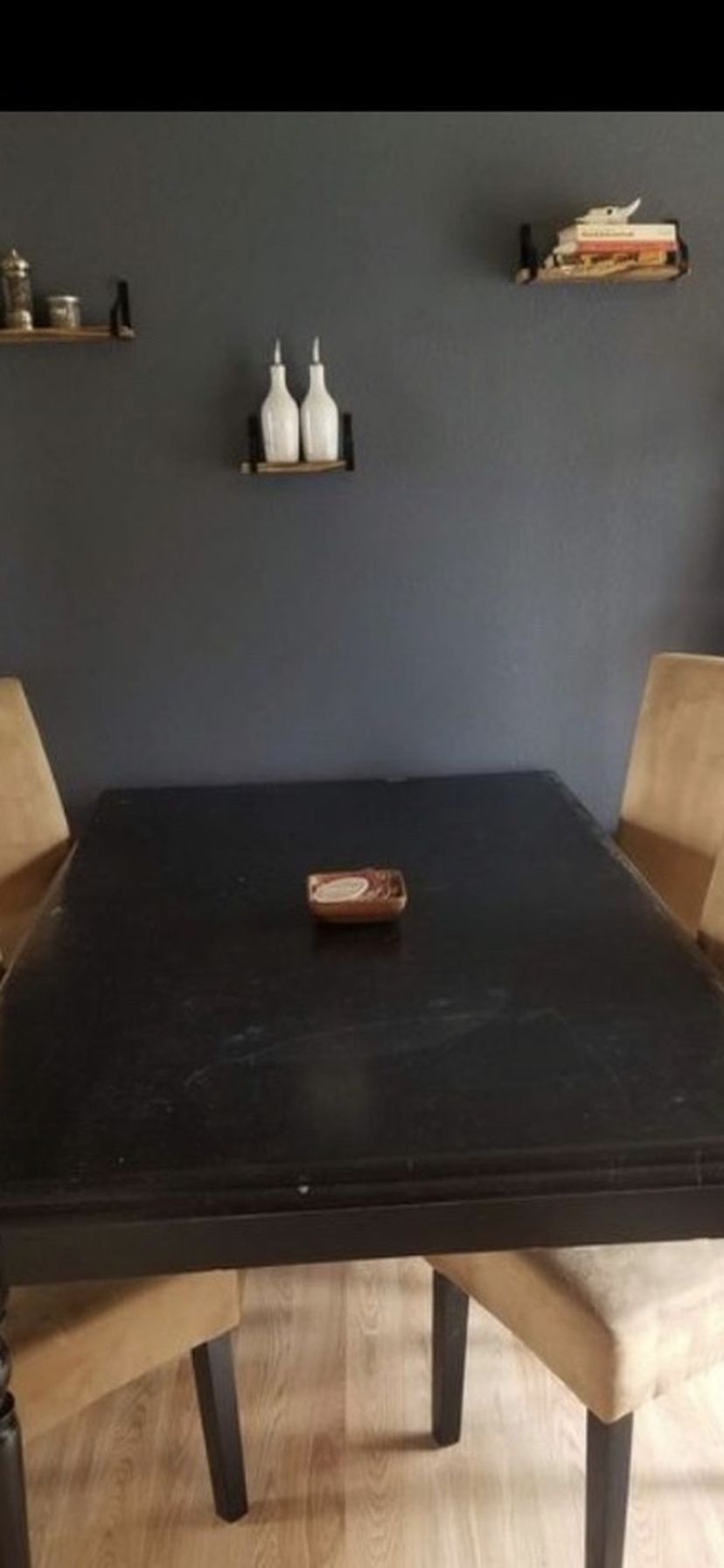 Black Kitchen Table With Suede Chairs