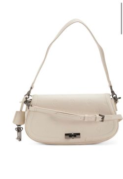 Betsy Johnson cream embossed shoulder bag