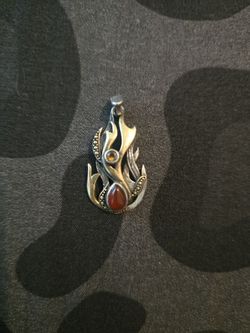 Carnelian and citrine fire element pendant