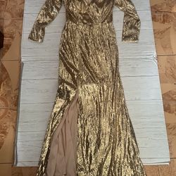 Golden Sparkle Dress ( Size 12 ) 