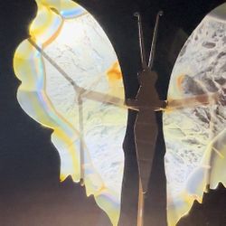Rainbow Iris Agate Crystal Butterfly Wings Hand Made