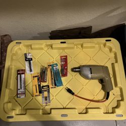 Power Drill + New Drill Bits Bundle