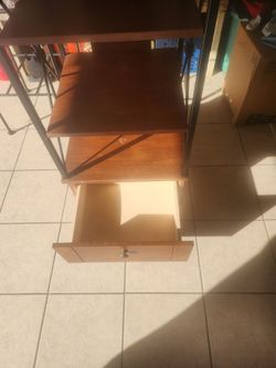 Wood and Metal Desk with Drawer