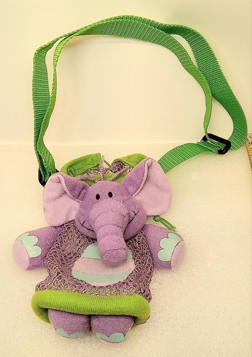 Stephen Joseph Bottle Buddy Elephant Mesh Baby Bottle Carrier Lime Green Purple 