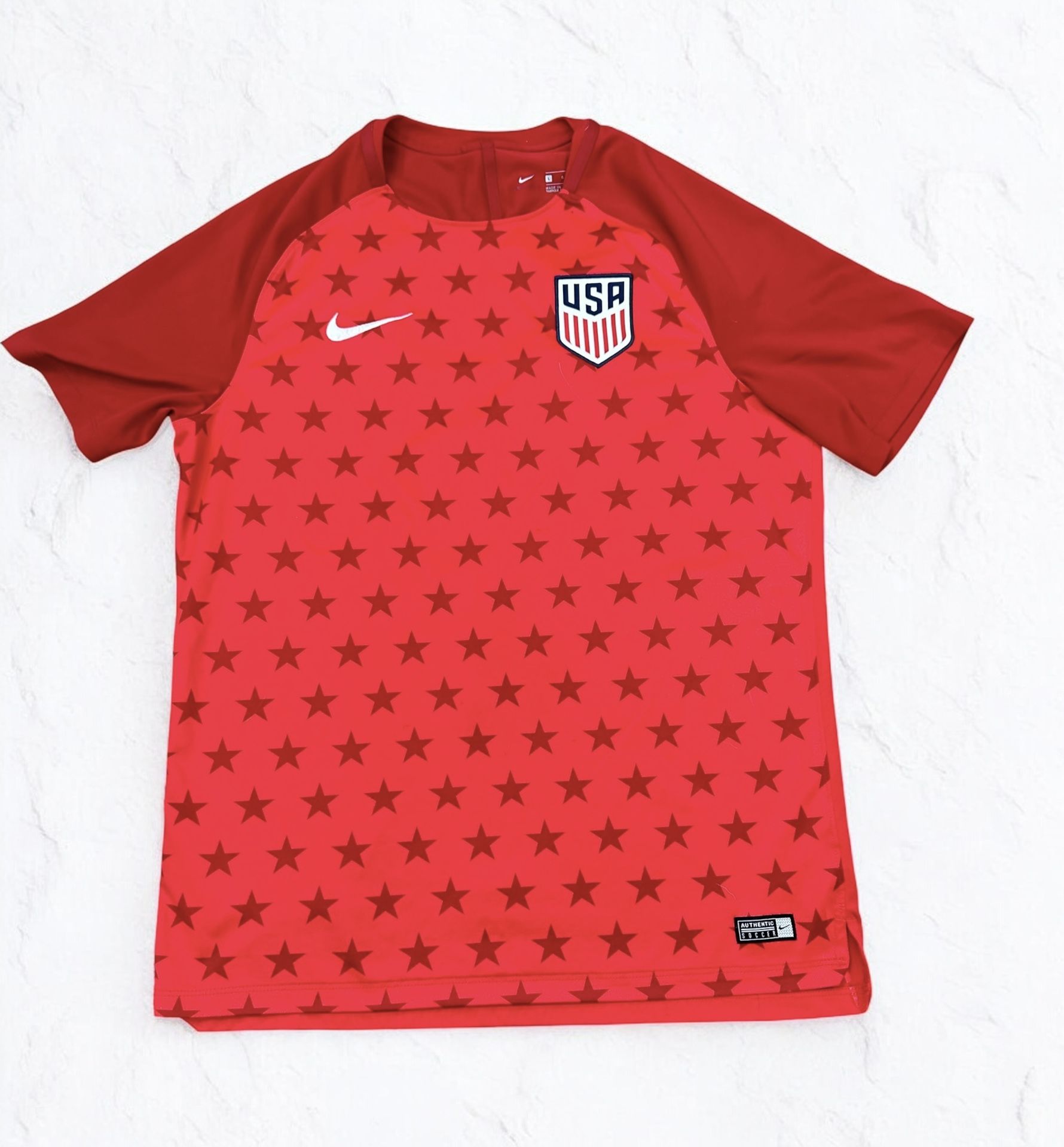 Nike Team USA National Soccer Jersey Youth L 2018 Red Star Patriotic Shirt MLS
