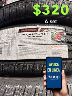 New Tires 195-65-15 Mounted And Balanced 