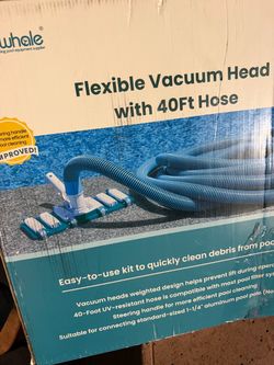 Whale Flexible Pool Vacuum Head with 40Ft Hose