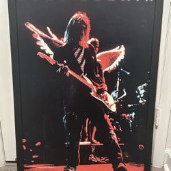 Rare Nirvana Kurt Cobain Framed Wood Poster 38" x 26" Vintage 1990s/2000s