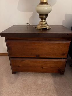 Pair of solid wood nightstands
