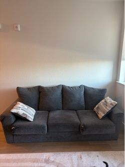 Dark Gray Fabric 3-Seat Sofa