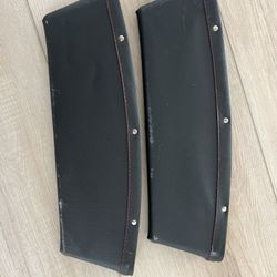 Universal Leather Car Seat Gap Fillers (Pair) – Black with Red Stitching