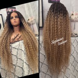 Human Hair Blended Lace Front Wig 