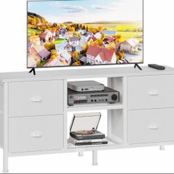 New White TV Stand For Up To 55 Inch TVs
