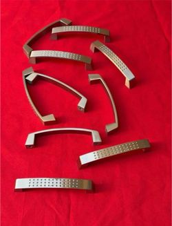 Modern satin nickel cabinet handle