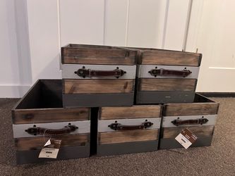 Ashland Wooden Decorative Baskets - Set of 5