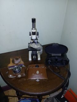 Cameras, telescope,  binoculars